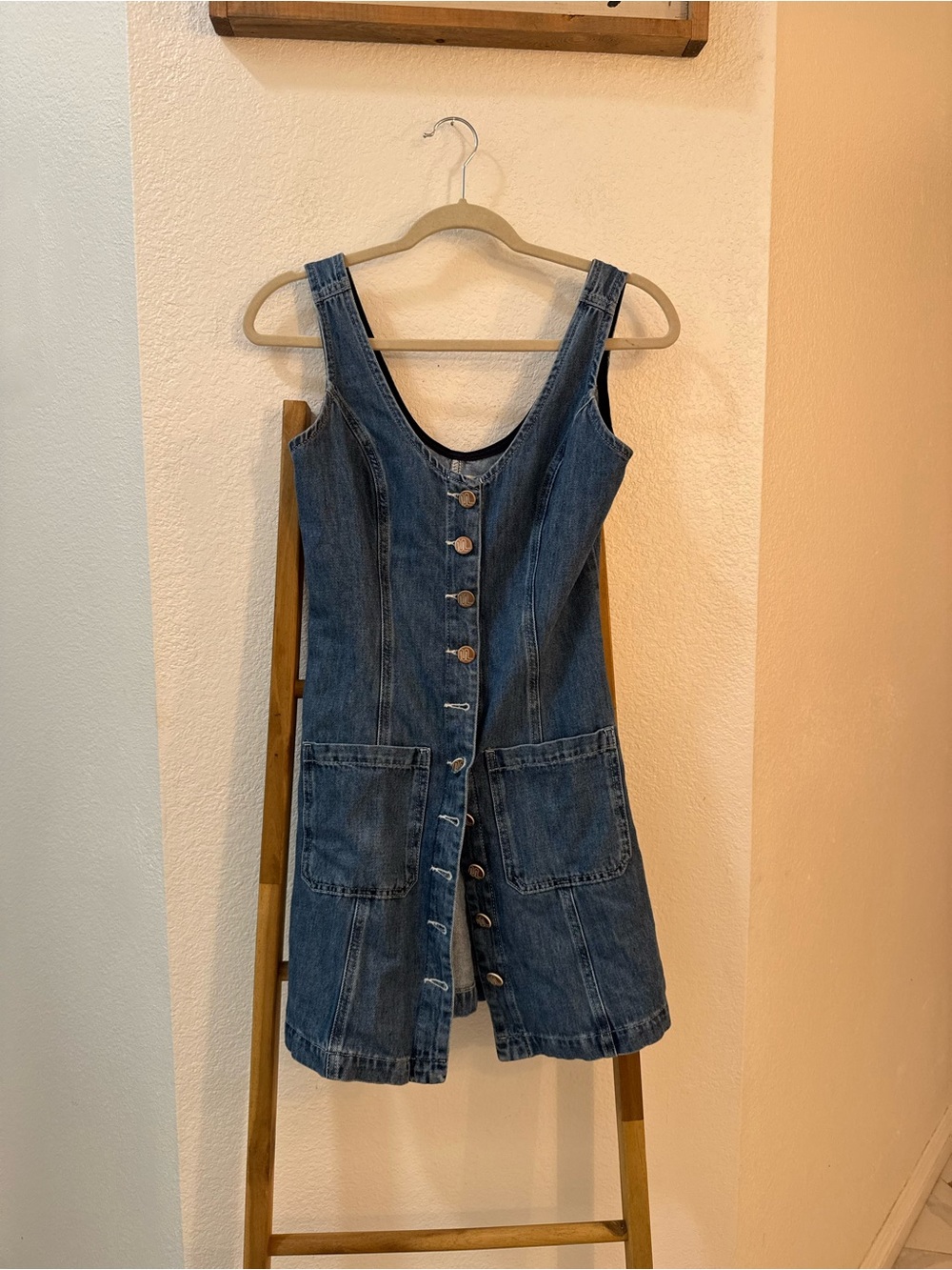 Marine Layer Daisy Mini Denim Button-Front 100% Cotton size XS Pockets - Picture 6 of 15